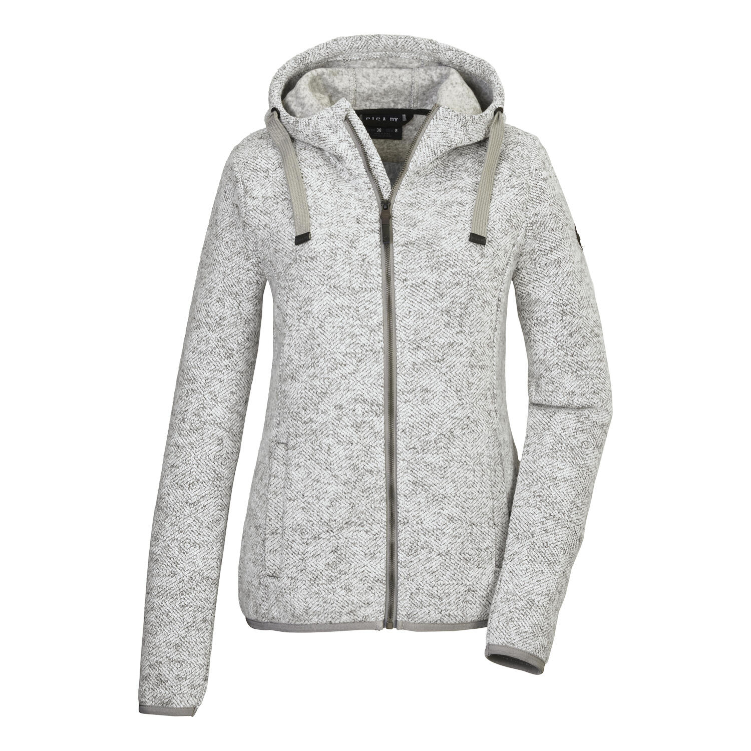 Bluza dzianinowa z kapturem rozpinana na zamek damska Killtec GW 52 ecru