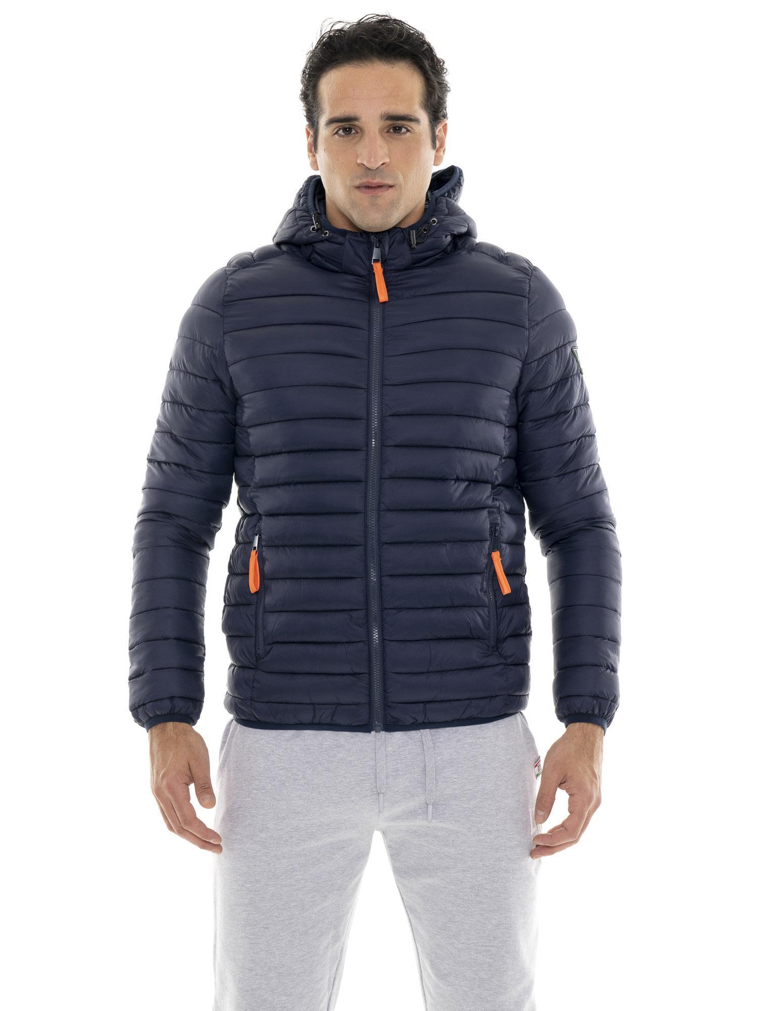 Kurtka puchowa z nylon z kaptur na co dzień
