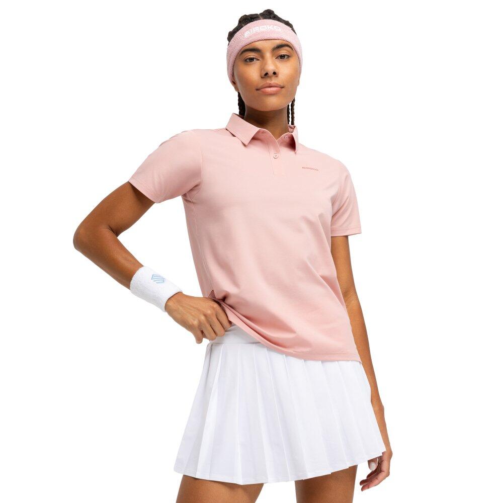 Damska tenisowa koszulka polo pique Siroko Court Pink