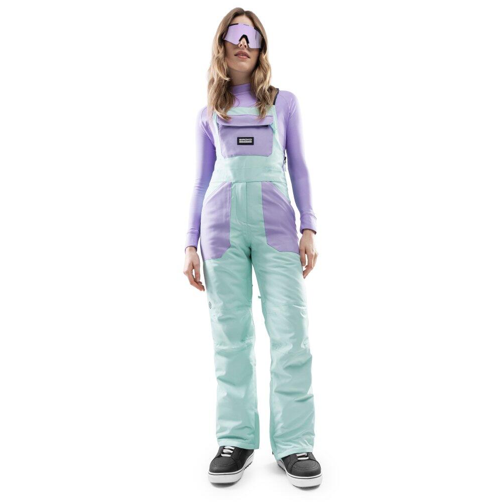 Spodnie snowboardowe z szelkami damskie B1-W Lenk