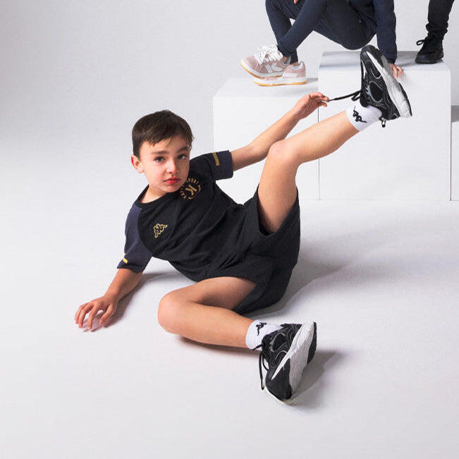 Czarna koszulka Kappa z logo, unisex