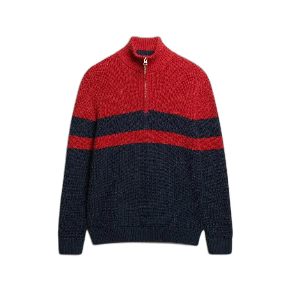 Sweter w paski z zamkiem na kołnierzu Superdry Classic