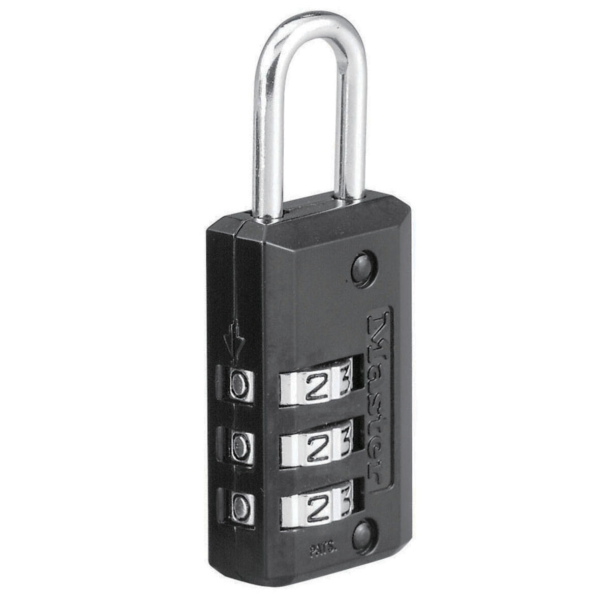 Kłódka na szyfr z korpusem cynkowym Master Lock 646EURD, kolor czarny