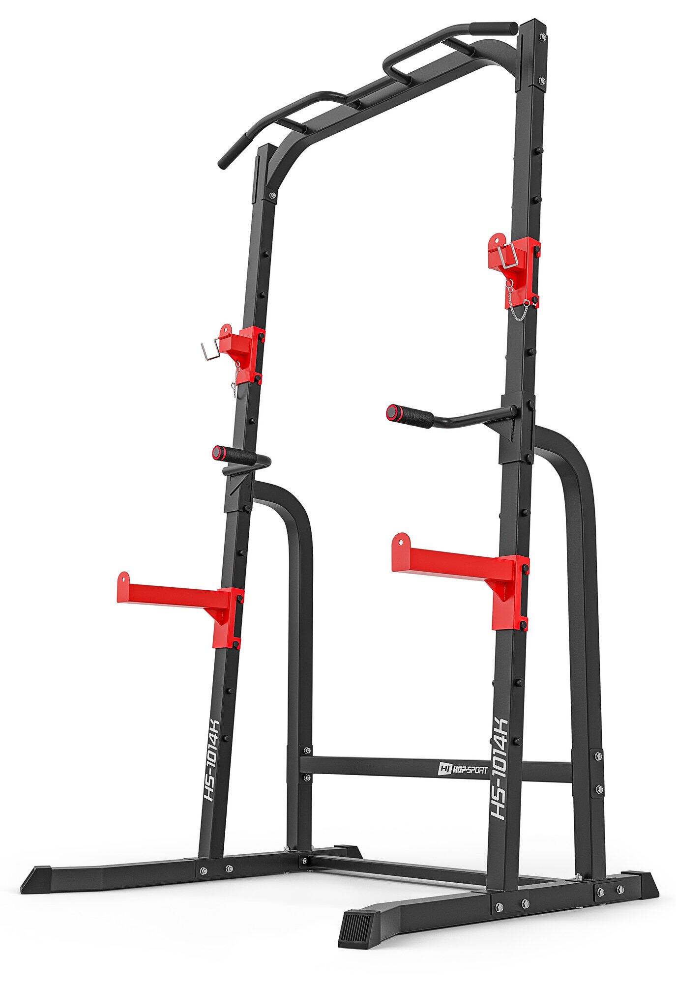Poręcze do treningu siłowego Hop-Sport HS-1014K z drążkiem i asekuracją