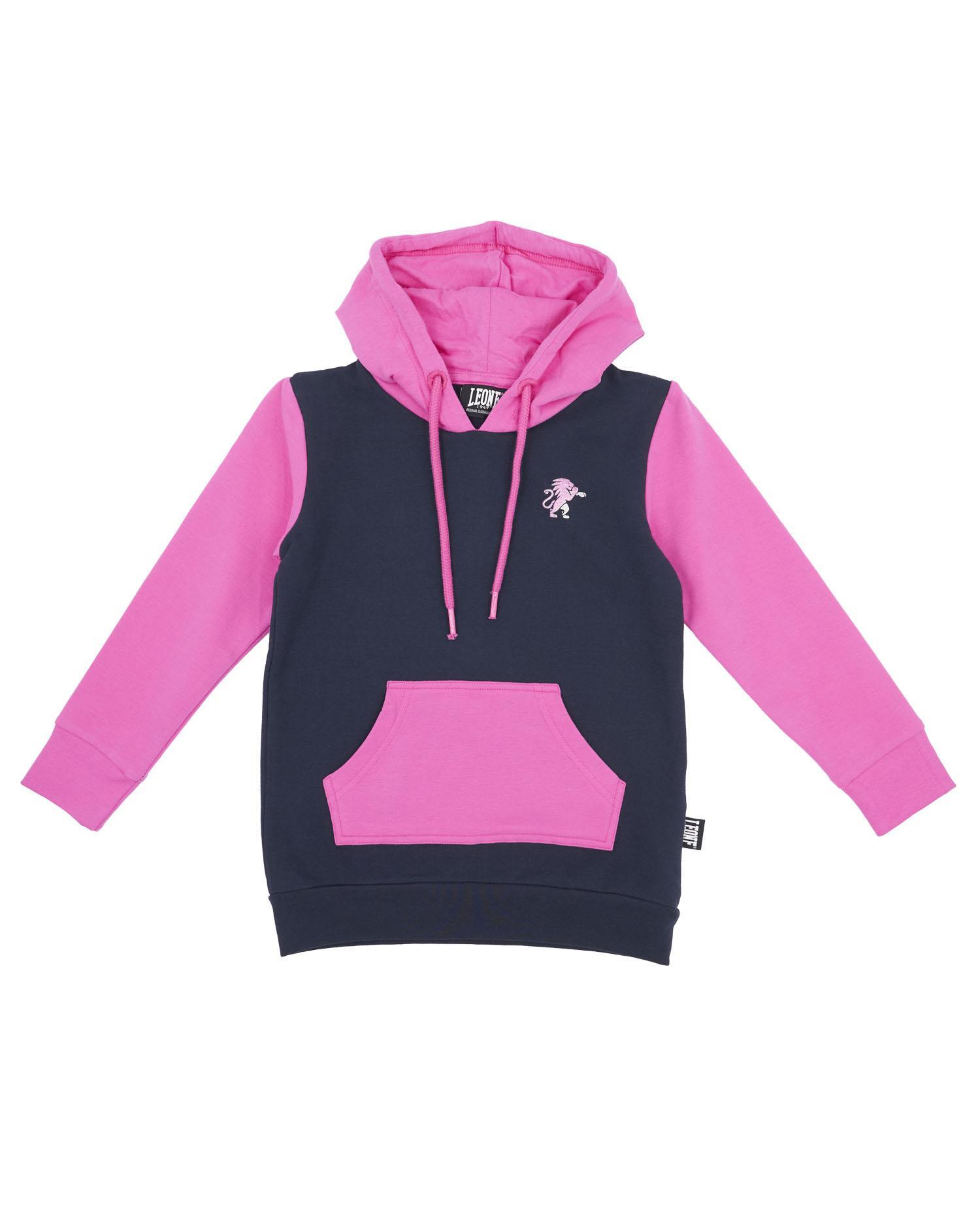 Dziewczęce bluzy z kapturem maxi, dwukolorowe, Basic