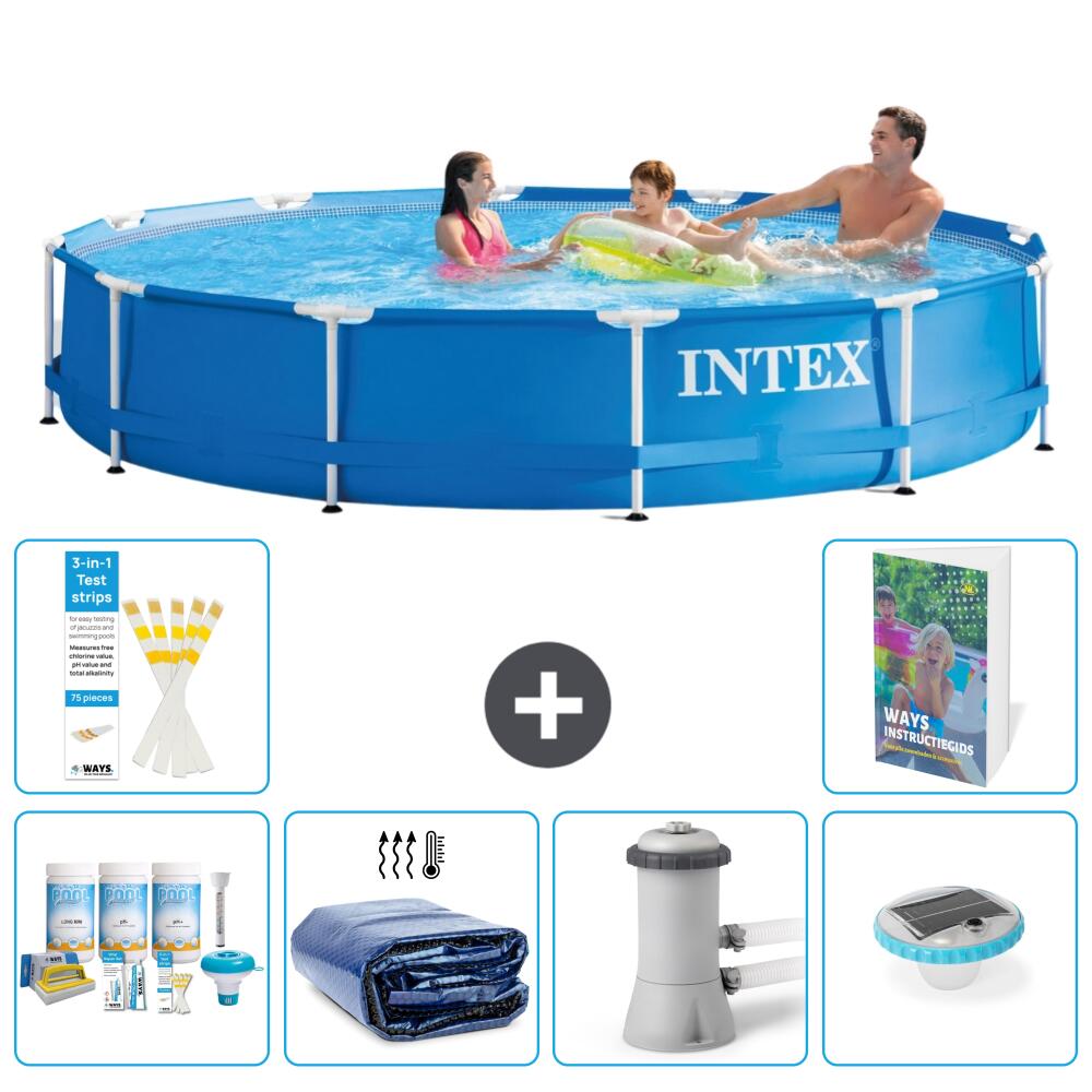 INTEX Basen ze stelażem Okrągły - 366x76 cm - 7-częściowy S160