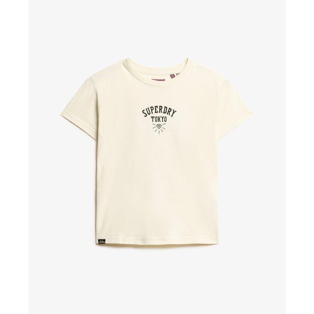 T-shirt dopasowany z dżetami w efekcie tatuażu dla kobiet Superdry