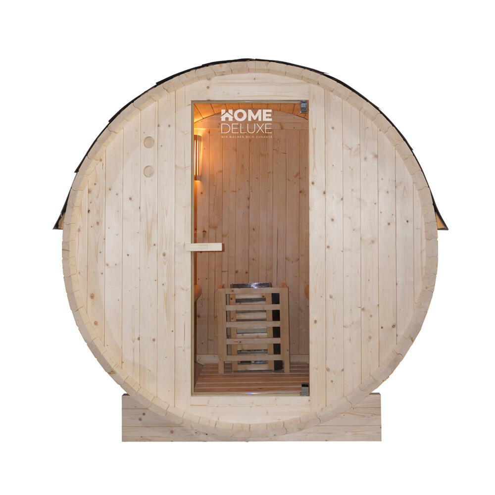 Zewnętrzna sauna beczkowa LAHTI M - 195 x 120 cm dla 2 osób