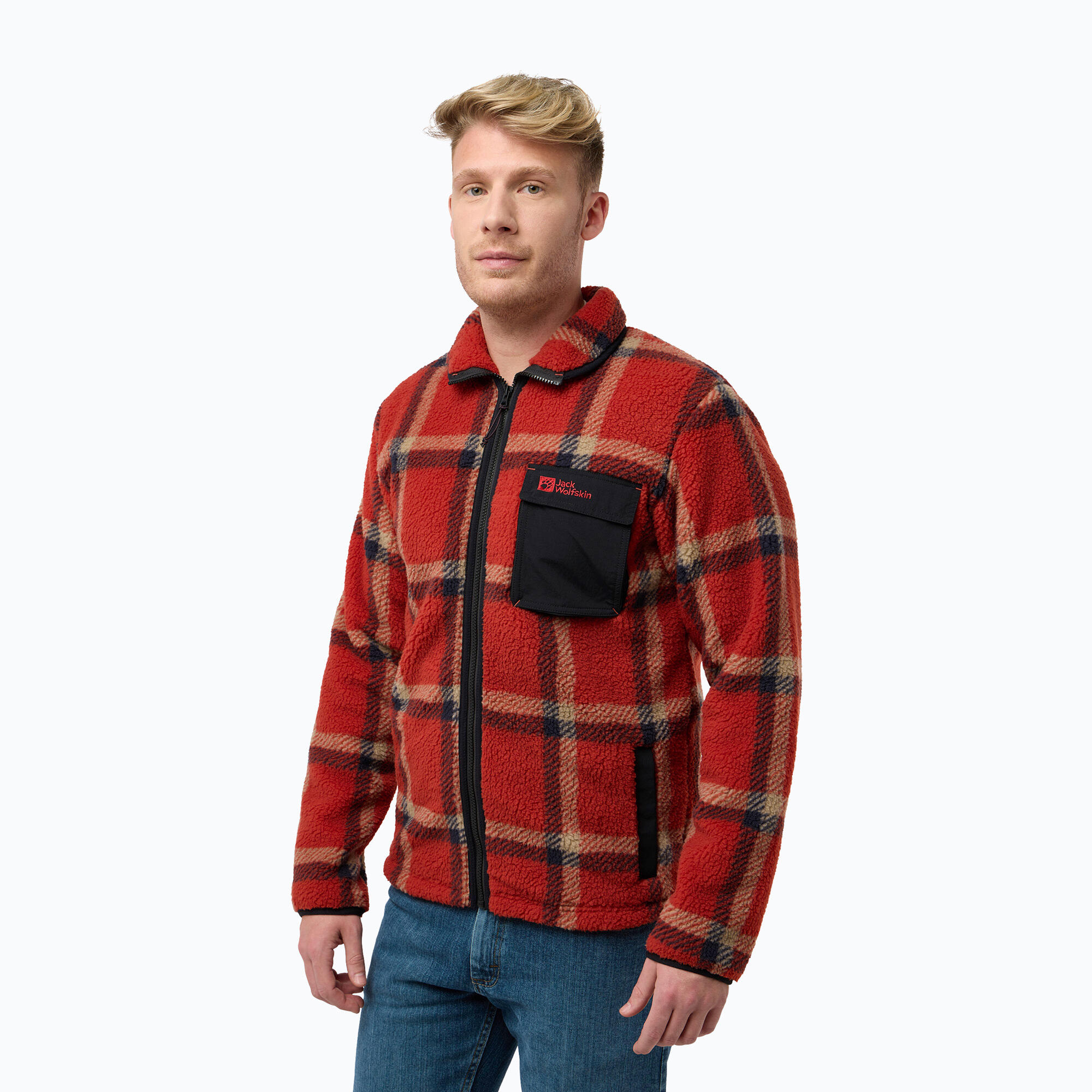 Bluza polarowa męska Jack Wolfskin Felslicht Check