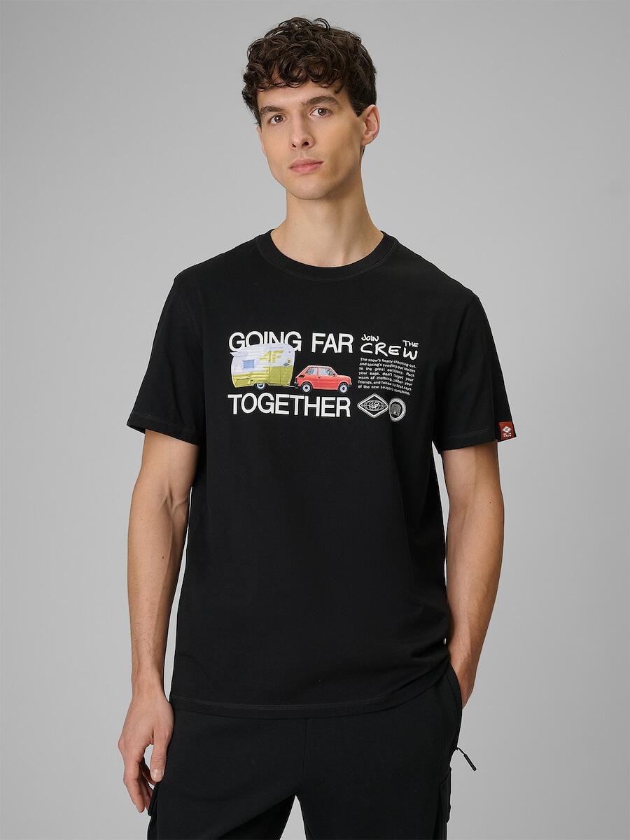 T-shirt regular z nadrukiem męski 4F 4FRSS26TTSHM3810