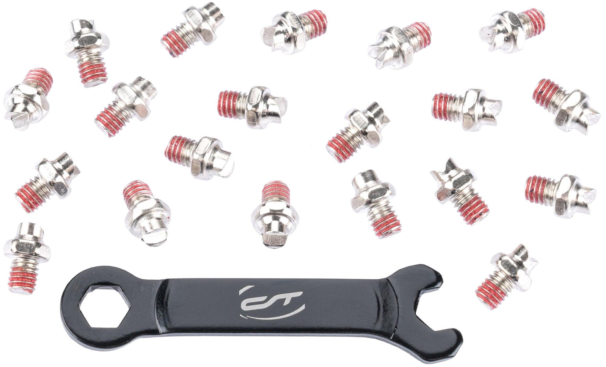 CONTEC R-Pins+ piny do pedałów MTB, stalowe, srebrne, 20 szt. w kluczu