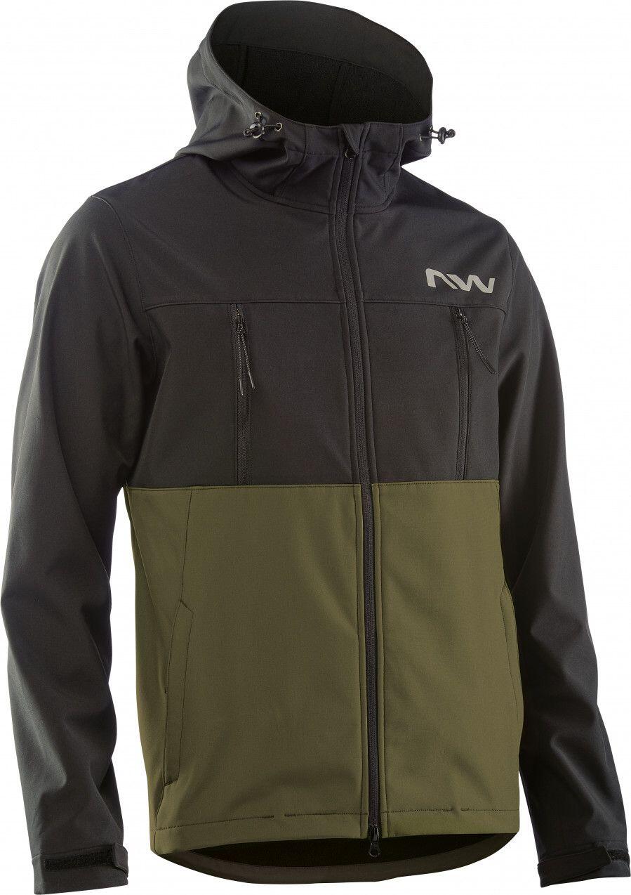 Kurtka rowerowa mtb NORTHWAVE Easy Out Softshell Dwr czarno zielony