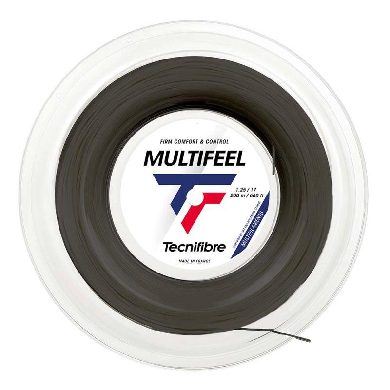 Naciąg tenisowy czarny Tecnifibre Multifeel (200 m) szpula