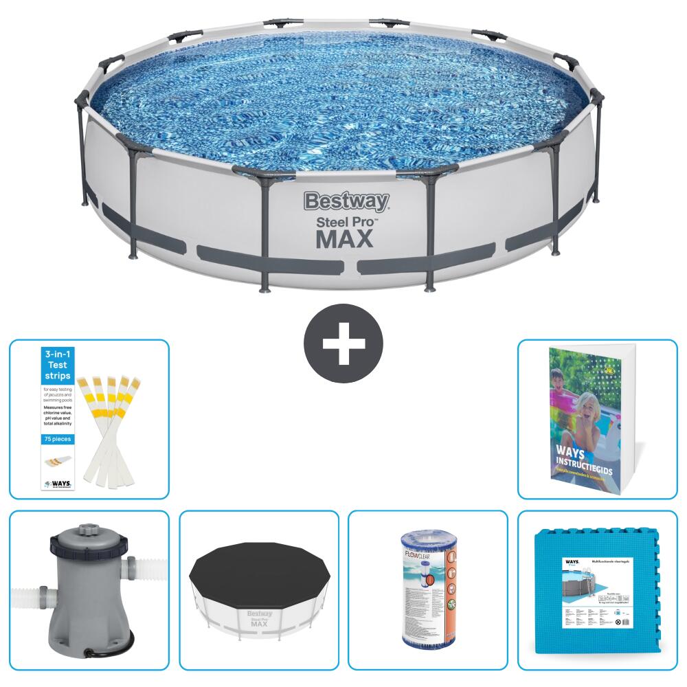 BESTWAY Basen Steel Pro MAX Okrągły - 366x76 cm - 7-częściowy S254