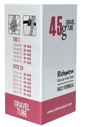 Dętka TPU RideNow Light 45g gravel 700/32-47C MTB 29/1.5-2.0 wentyl 45mm