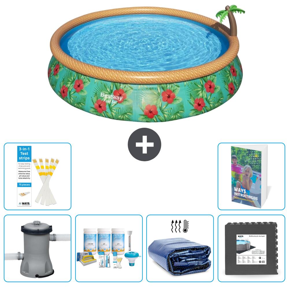 BESTWAY Basen Fast Set Okrągły - 457x84 cm - 7-częściowy S233