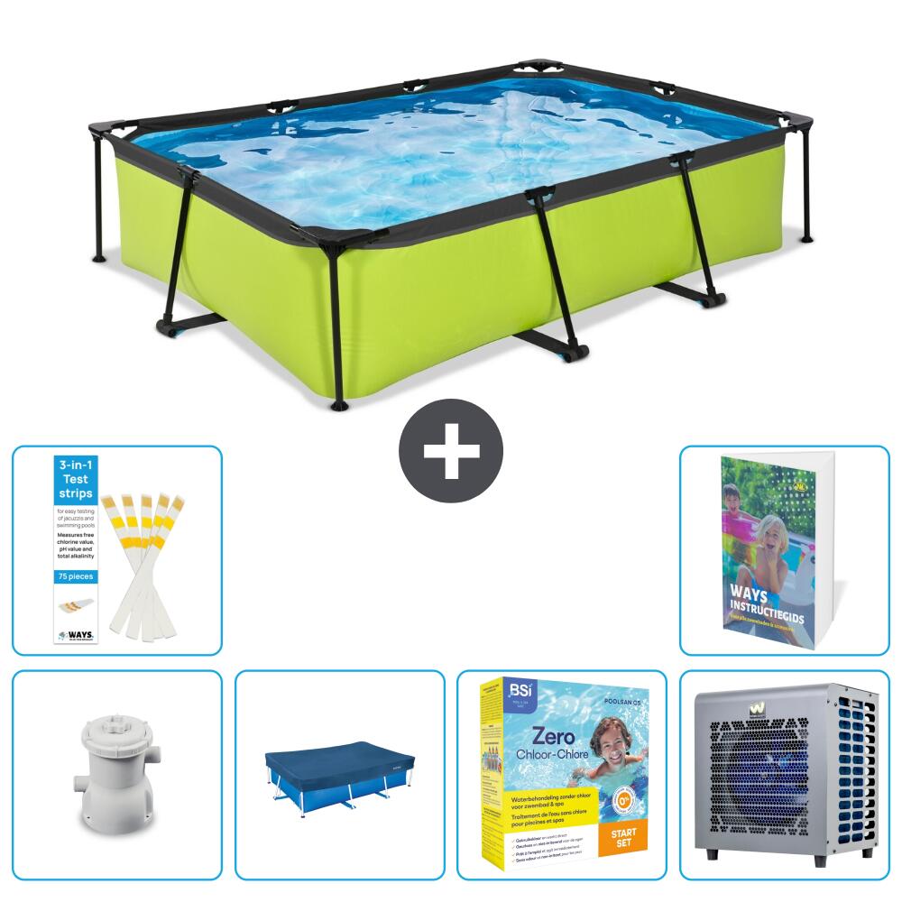 EXIT TOYS Basen Prostokątny - 300x200x65 cm - 7-częściowy S258
