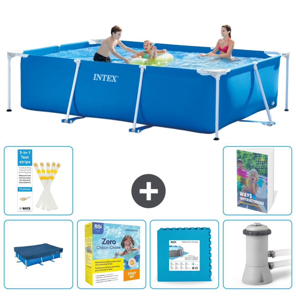INTEX Basen ze stelażem Prostokątny - 300x200x75 cm - 7-częściowy S44