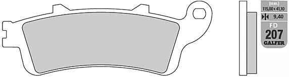 GALFER FD207 (G1370) klocki hamulcowe sinterowane 115×41×9 mm