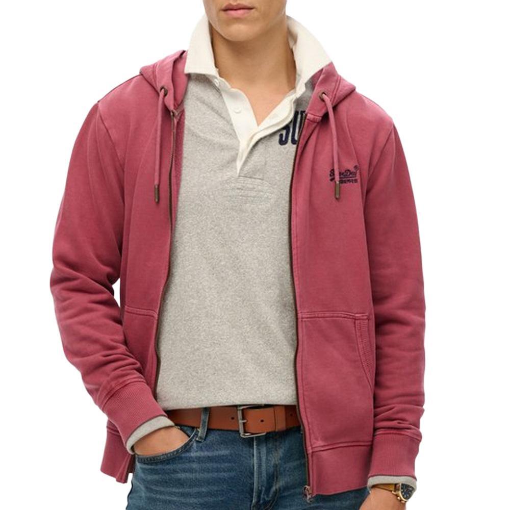 Rozpinany, wyblakły hoodie z logo Superdry Essential