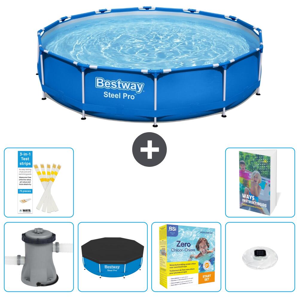 BESTWAY Basen Steel Pro Okrągły - 305x76 cm - 7-częściowy S178