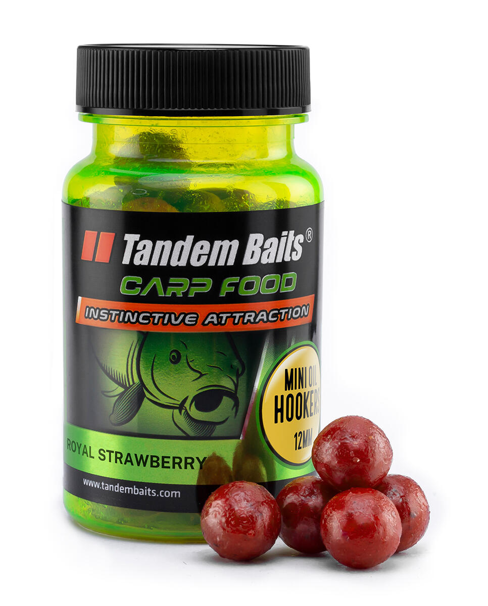 Mini kulki haczykowe Carp Food Oil Hookers 12mm/50g Doskonała Truskawka