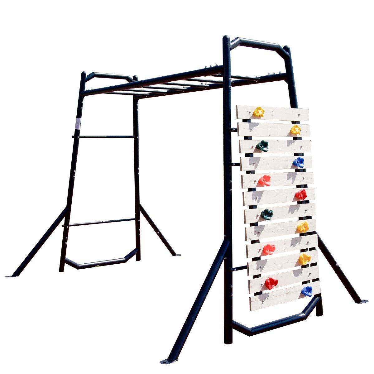 Siłownia ogrodowa Monkey bar + ścianka wspinaczkowa