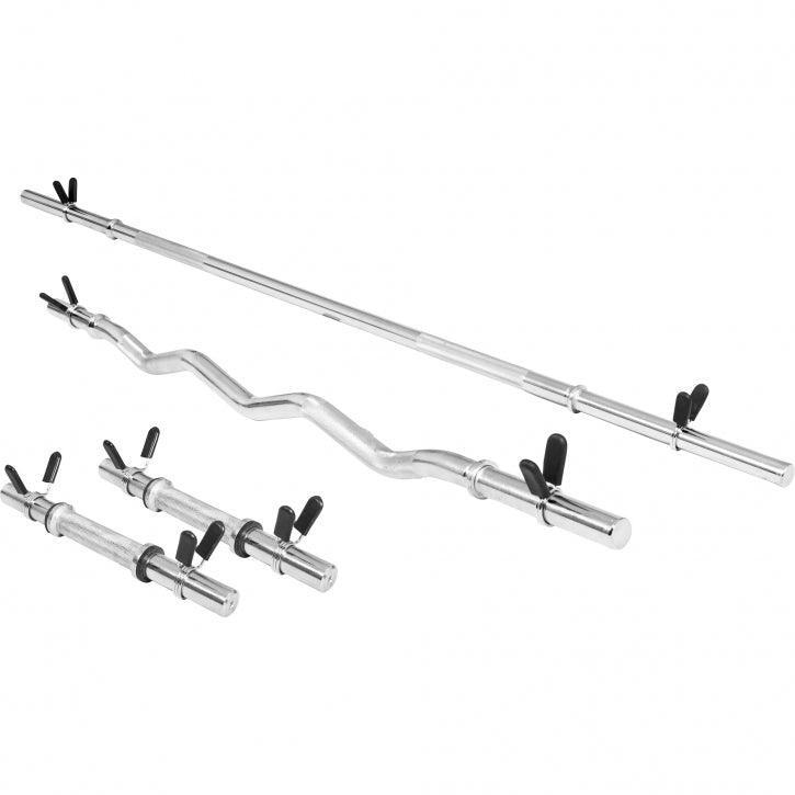 Zestaw - 4 sztuki gryf zaciskowy prosty 170 cm, łamany 120 cm, do hantli 31 mm