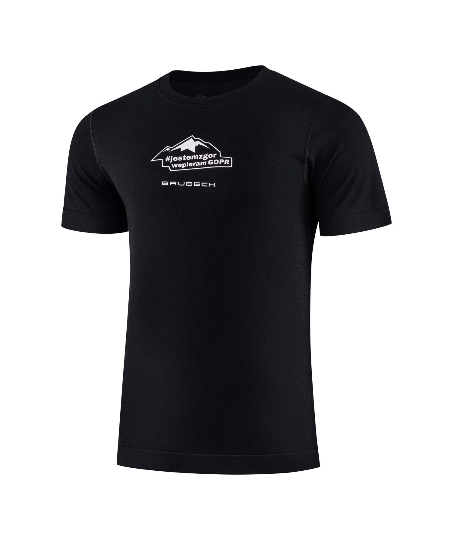 Koszulka męska wełniana z krótkim rękawem Brubeck Outdoor Wool Pro GOPR
