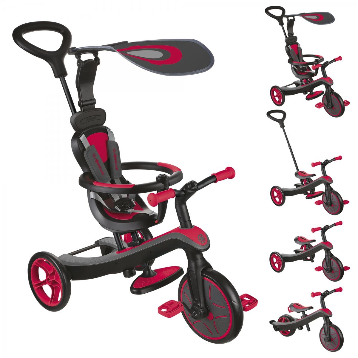 Globber Trike Explorer 4 in 1 in het Rood