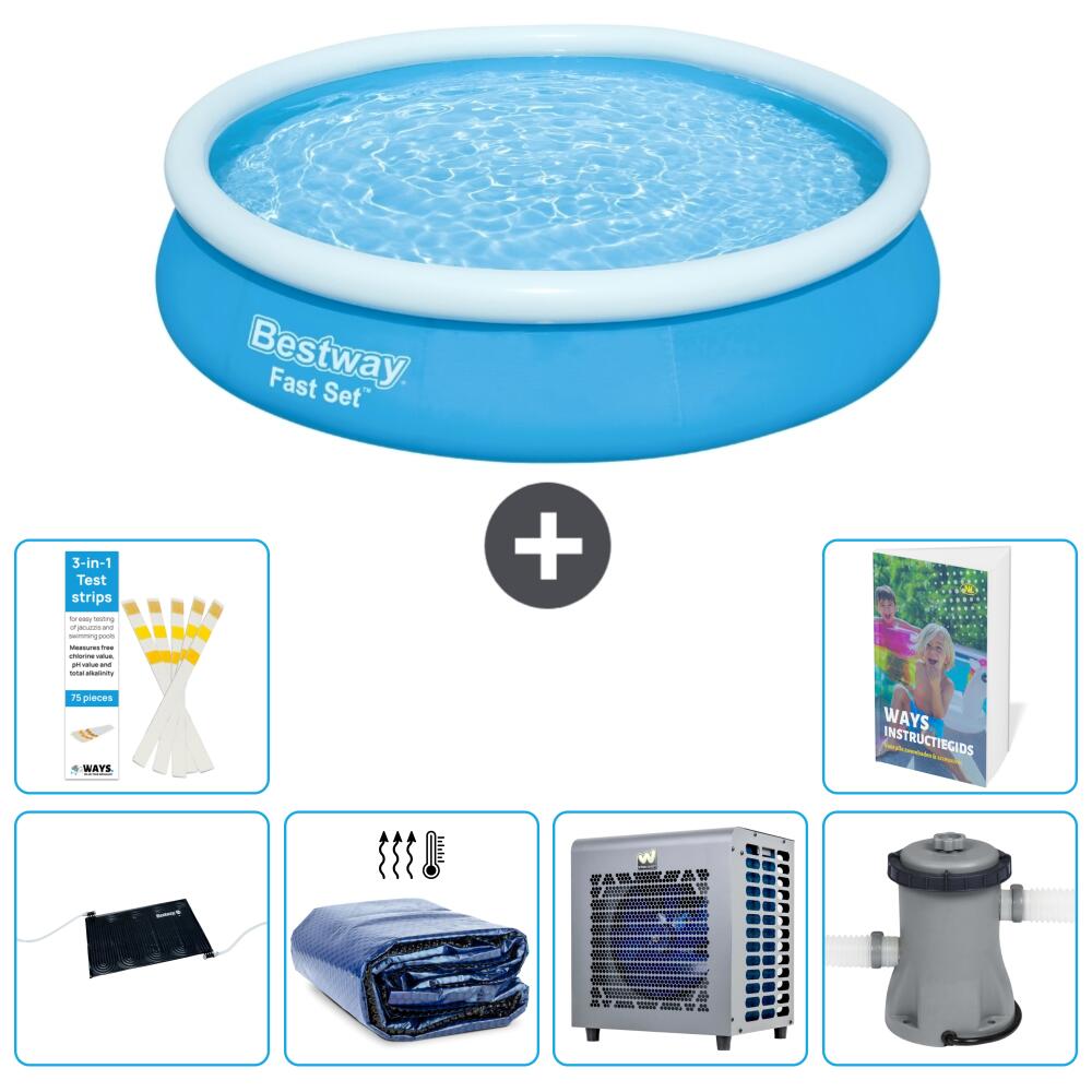 BESTWAY Basen Fast Set Okrągły - 366x76 cm - 7-częściowy S42