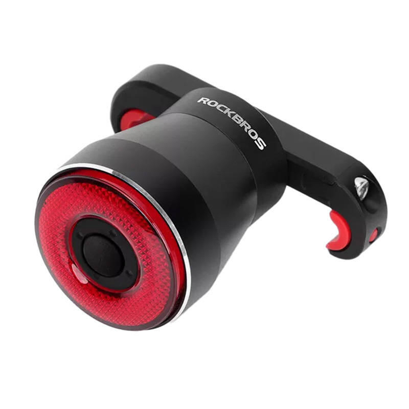 Lampka rowerowa tylna Rockbros TL907Q50 LED USB ze światłem STOP na sztycę