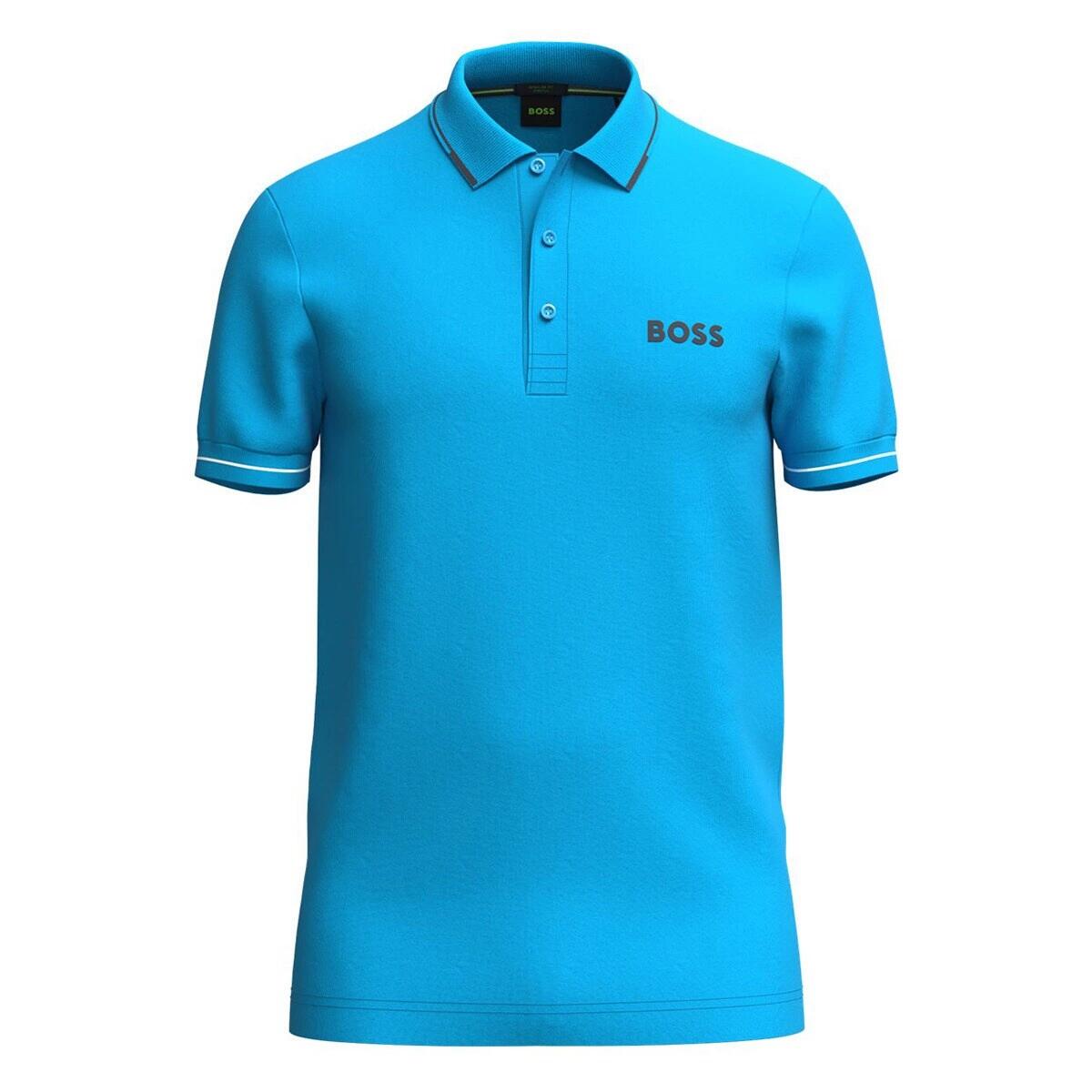 Koszulka Polo męska BOSS Paul Pro Turquoise/Aqua slim fit turkusowa