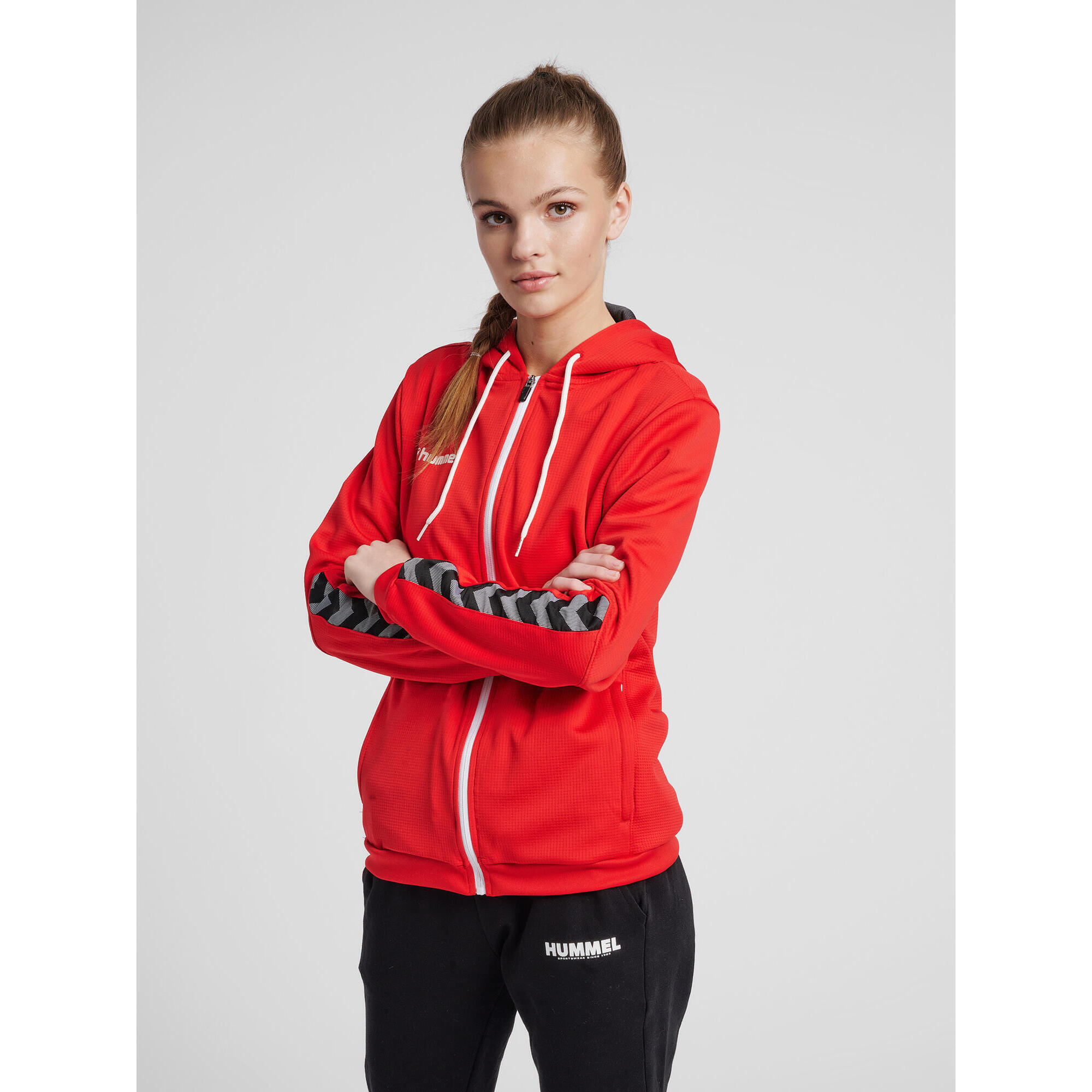 Bluza do piłki nożnej damska Hummel zip hml AUTHENTIC Poly