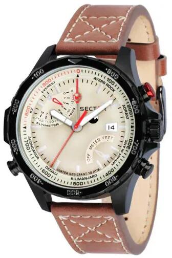 Sector zegarek męski chronograf 48 mm ze skórzanym paskiem