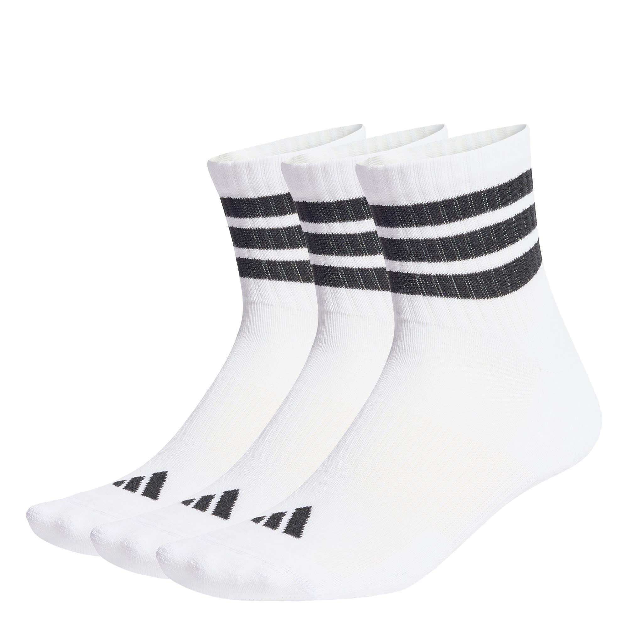 SKARPETY 3 STRIPES CUSHIONED SPORTSWEAR MID CUT SOCKS 3 PAIR PACK