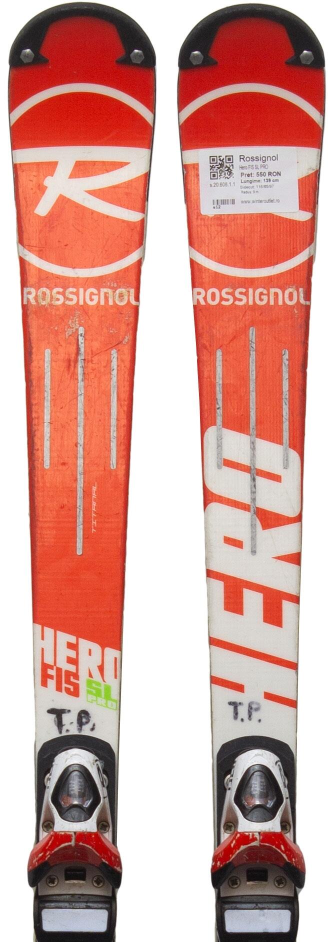 Second Life- Narty ROSSIGNOL Hero FIS SL PRO, 132 cm- Stan dobry