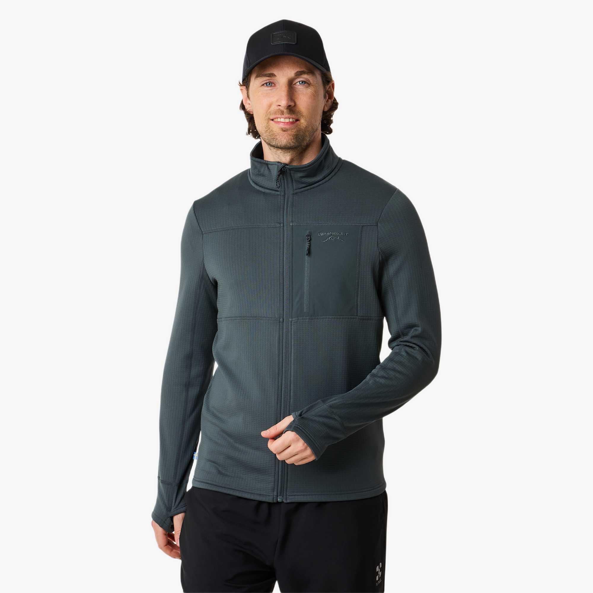 Bluza Polarowa Rozpinana Wędrówki Mężczyzna Trondheim Tkanina Elastyczna