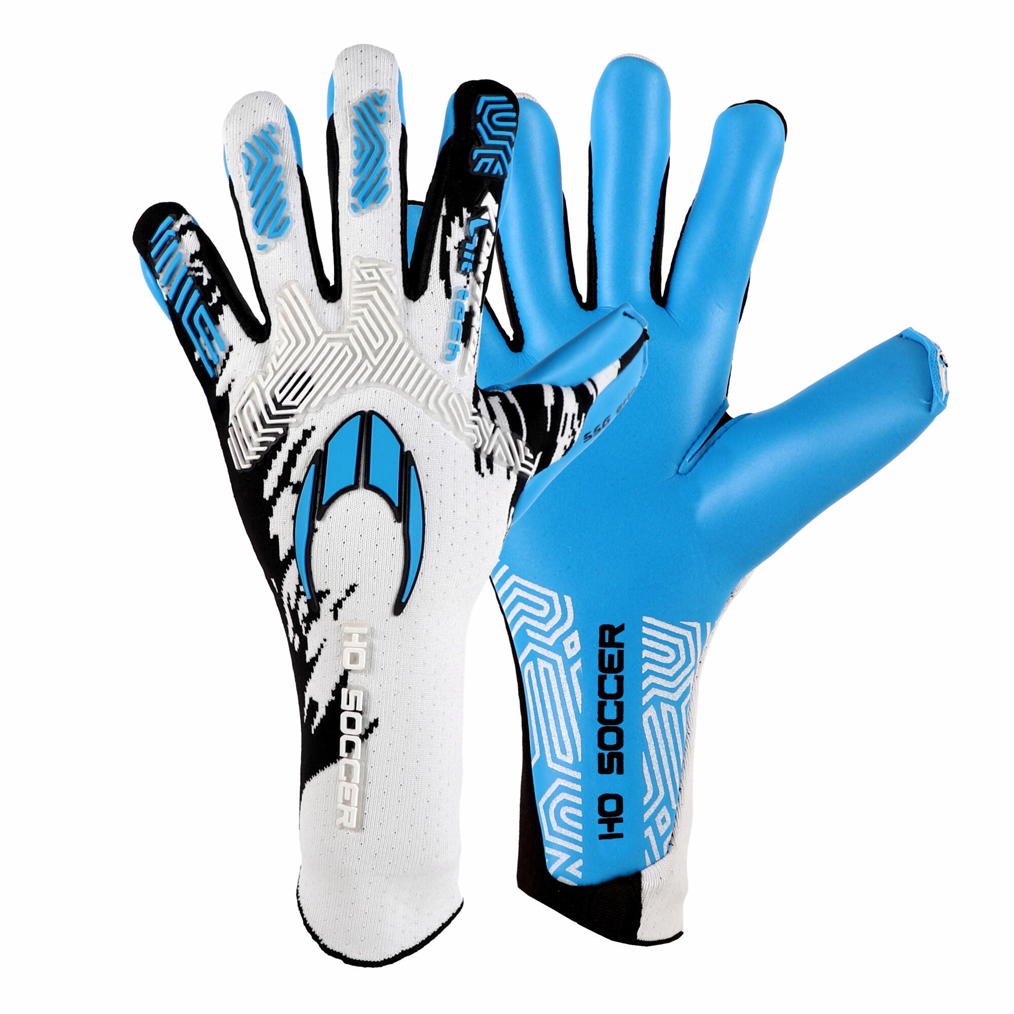Rękawice bramkarskie do piłki nożnej SSG Kontrol Knit Tech II White-Blue