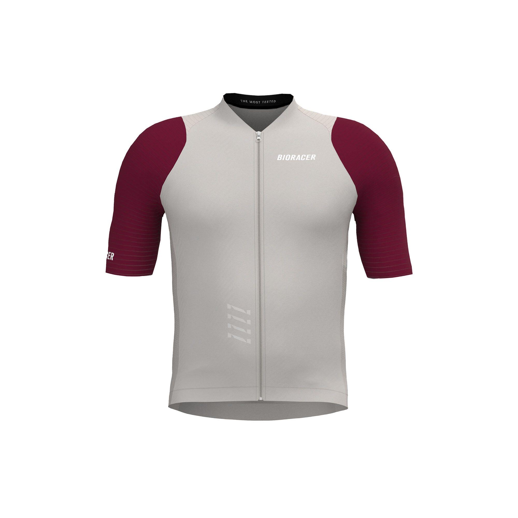 Cycling Jersey Short Sleeve Kids - Icon Warm Grey/Bordeaux
