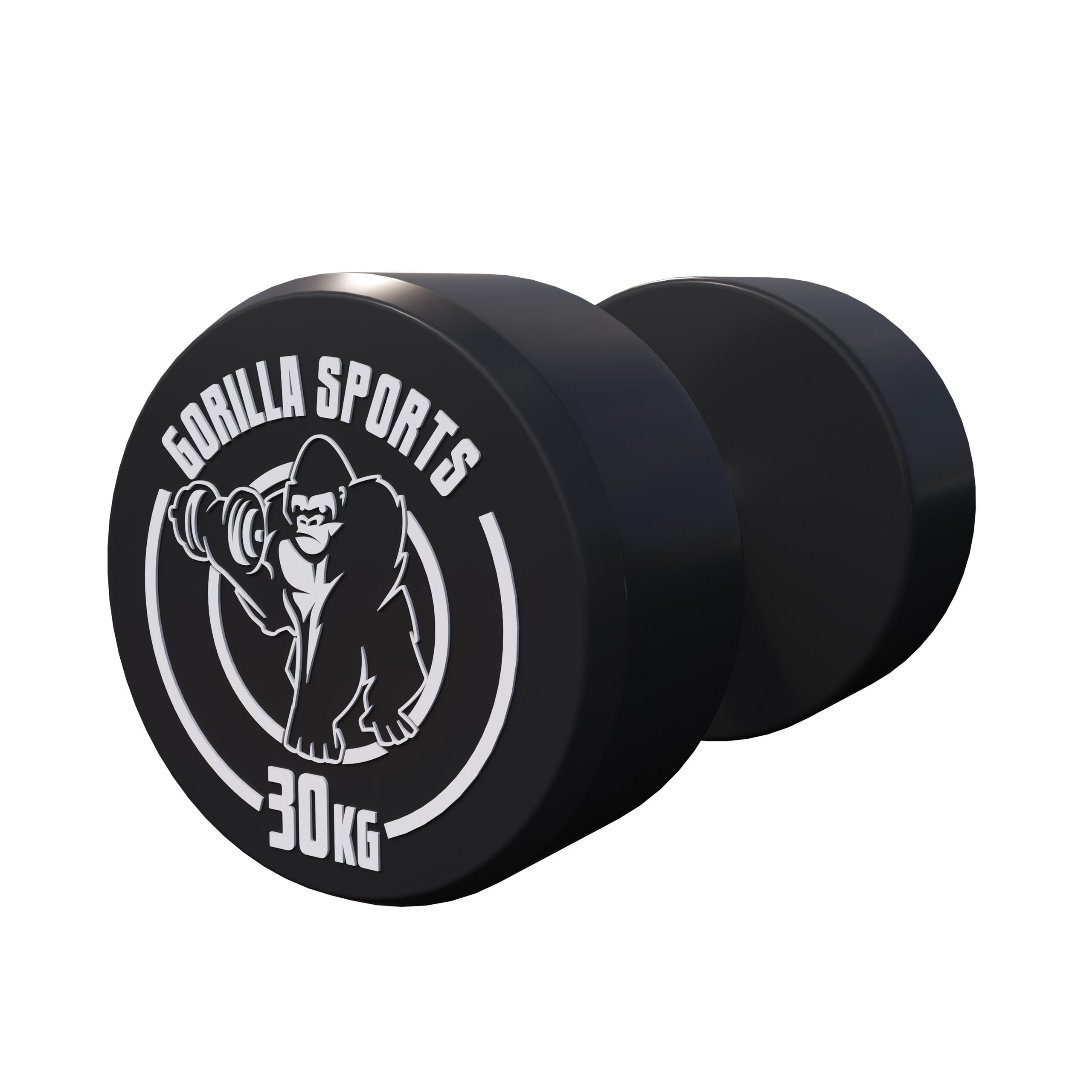 Hantla stała 30 kg żeliwna gumowana profesjonalna Gorilla Sports