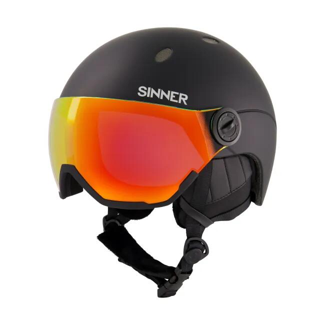 Kask skiing SINNER TITAN VISOR - unisex - czarno-czerwony