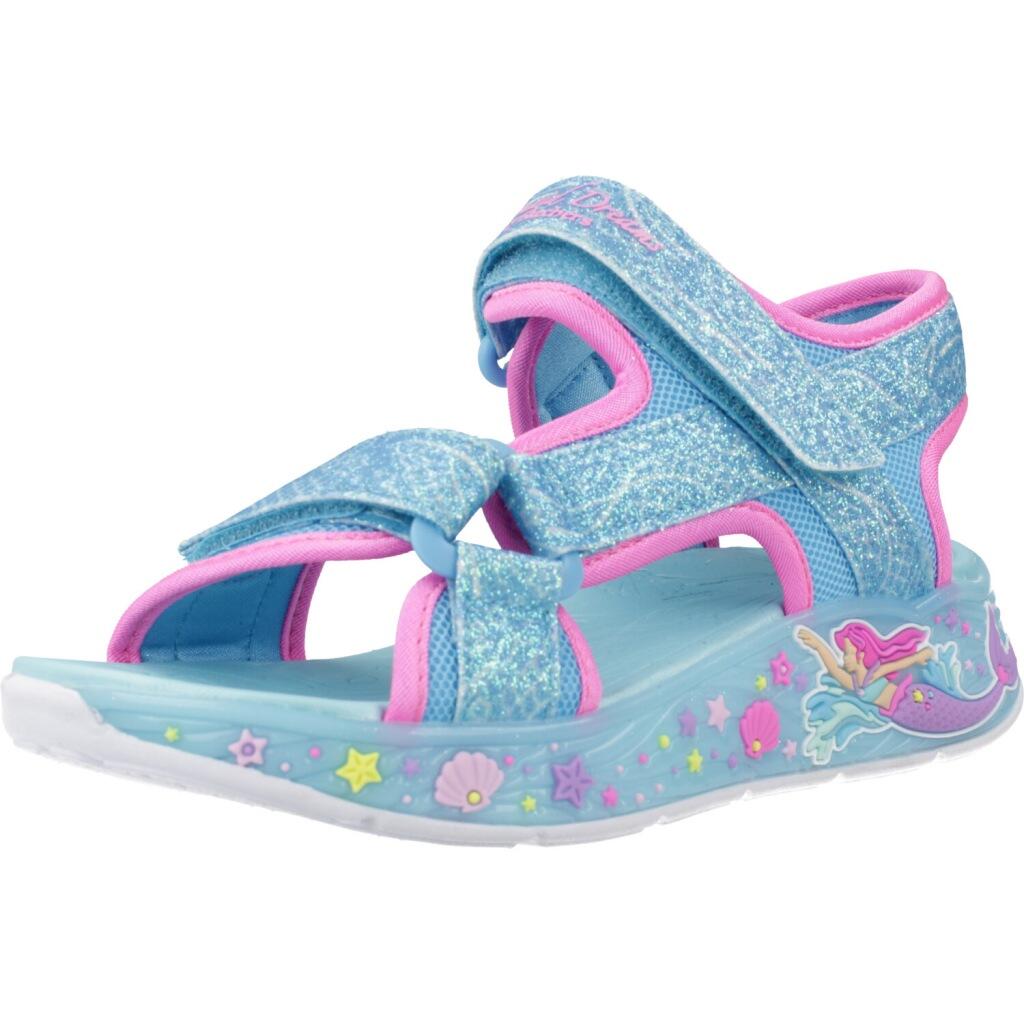 Sandały SKECHERS LIGHTS MERMAID DR Niebieski