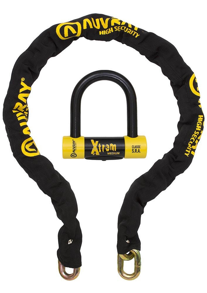 Zestaw łańcuch z kłódką XTREM MEDIUM - długość 140 cm, średnica 13,5mm AUVRAY