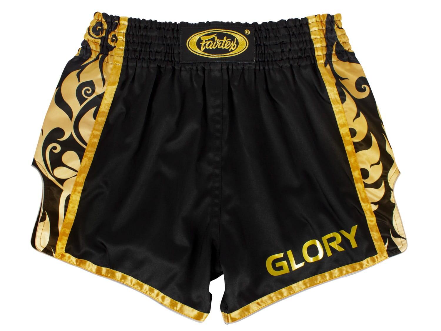 Spodenki Muay Thai Fairtex BSG1 Glory Czarne/Złote S