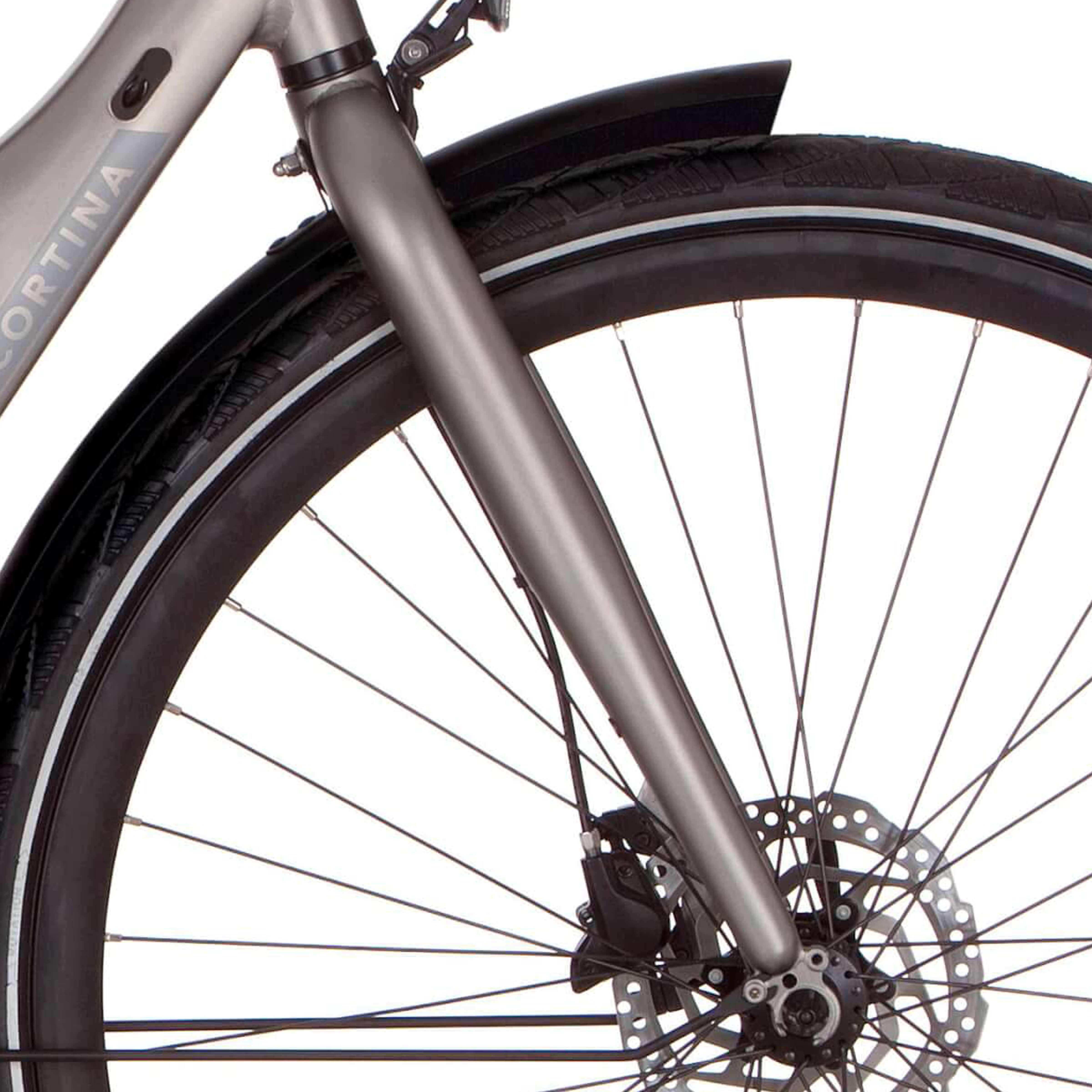 Widelec przedni Cortina E-Mozzo 28 szary mat