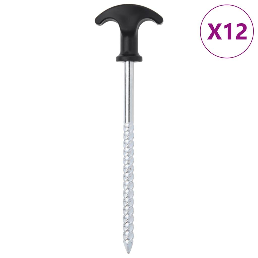 VidaXL kołki do namiotu 12 szt Ø7 mm 17 cm stal ocynkowana