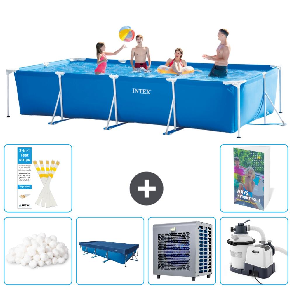 INTEX Basen ze stelażem Prostokątny - 450x220x84 cm - 7-częściowy S150