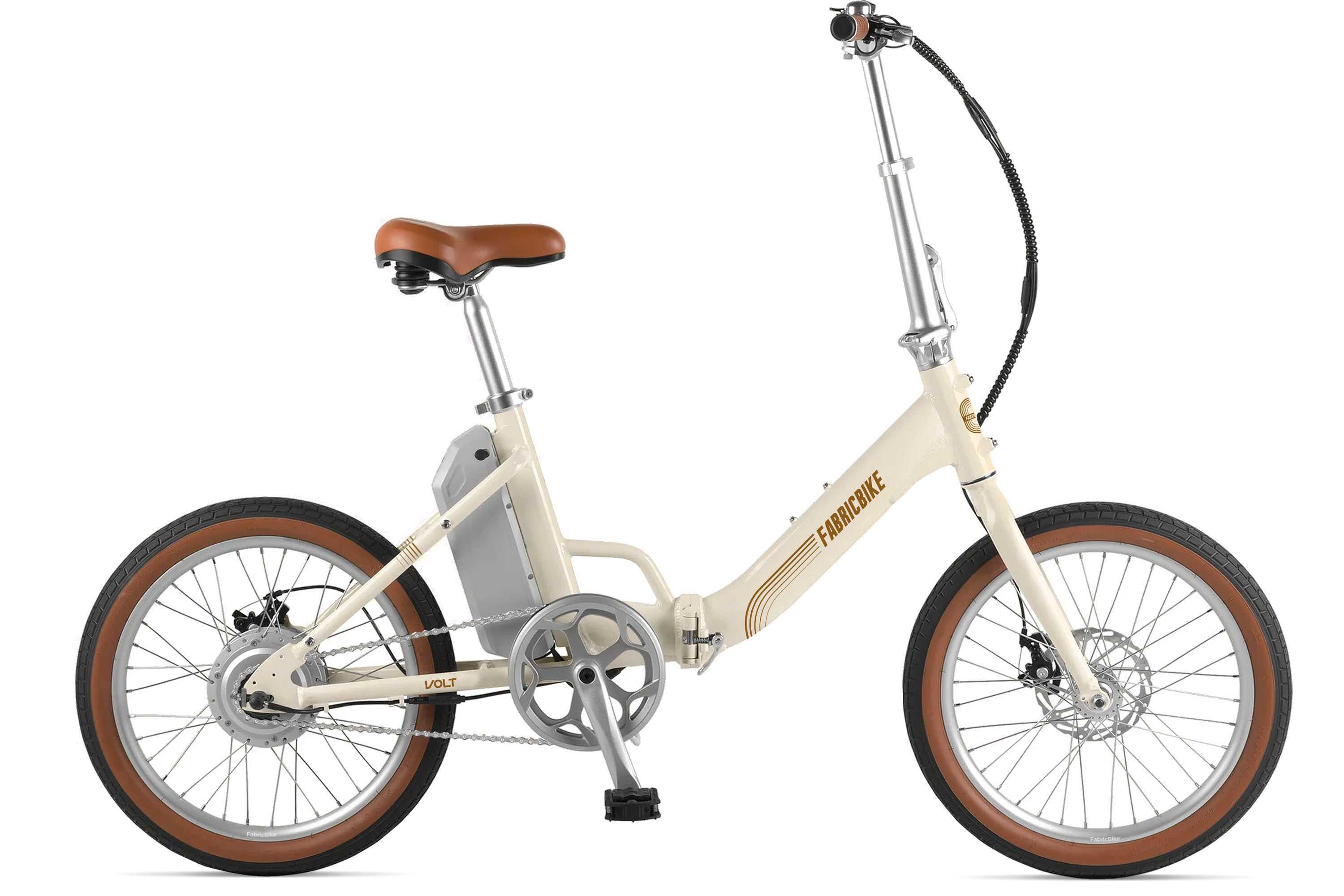 Fabricbike Volt - 20-calowy składany rower elektryczny, aluminiowy. Beige