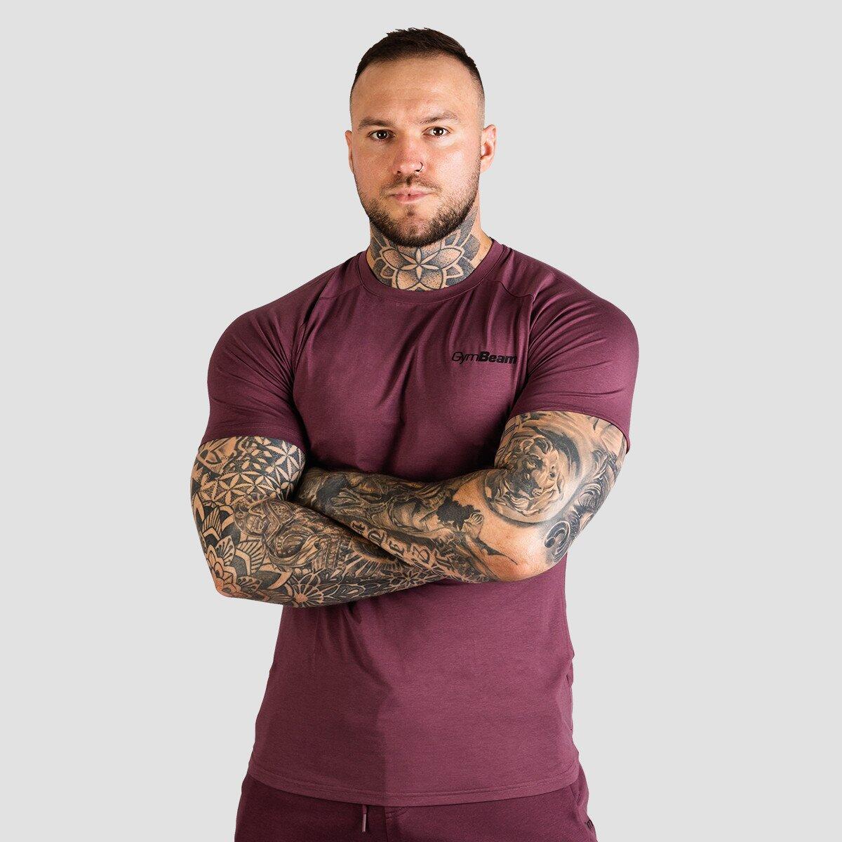 Koszulka męska fitness slim bakłażanowa TRN
